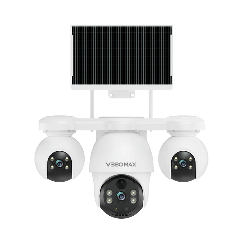 كاميرا مراقبة V380 PRO 4G تعمل بالطاقة الشمسية بدقة 12 ميجابكسل 360 درجة °   رؤية كاملة الألوان للرؤية الليلية لا تحتاج إلى شاشة تحكم عن بعد لواي فاي