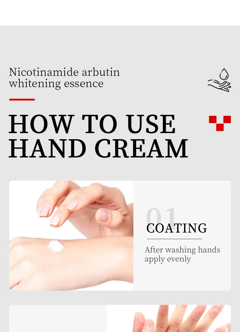 Niacinamida Arbutin Whitening Wrinkle e Anti-crack Hand Cream Removal, Soro de reparação hidratante, Fade Fine Lines, Cuidados com a pele suave