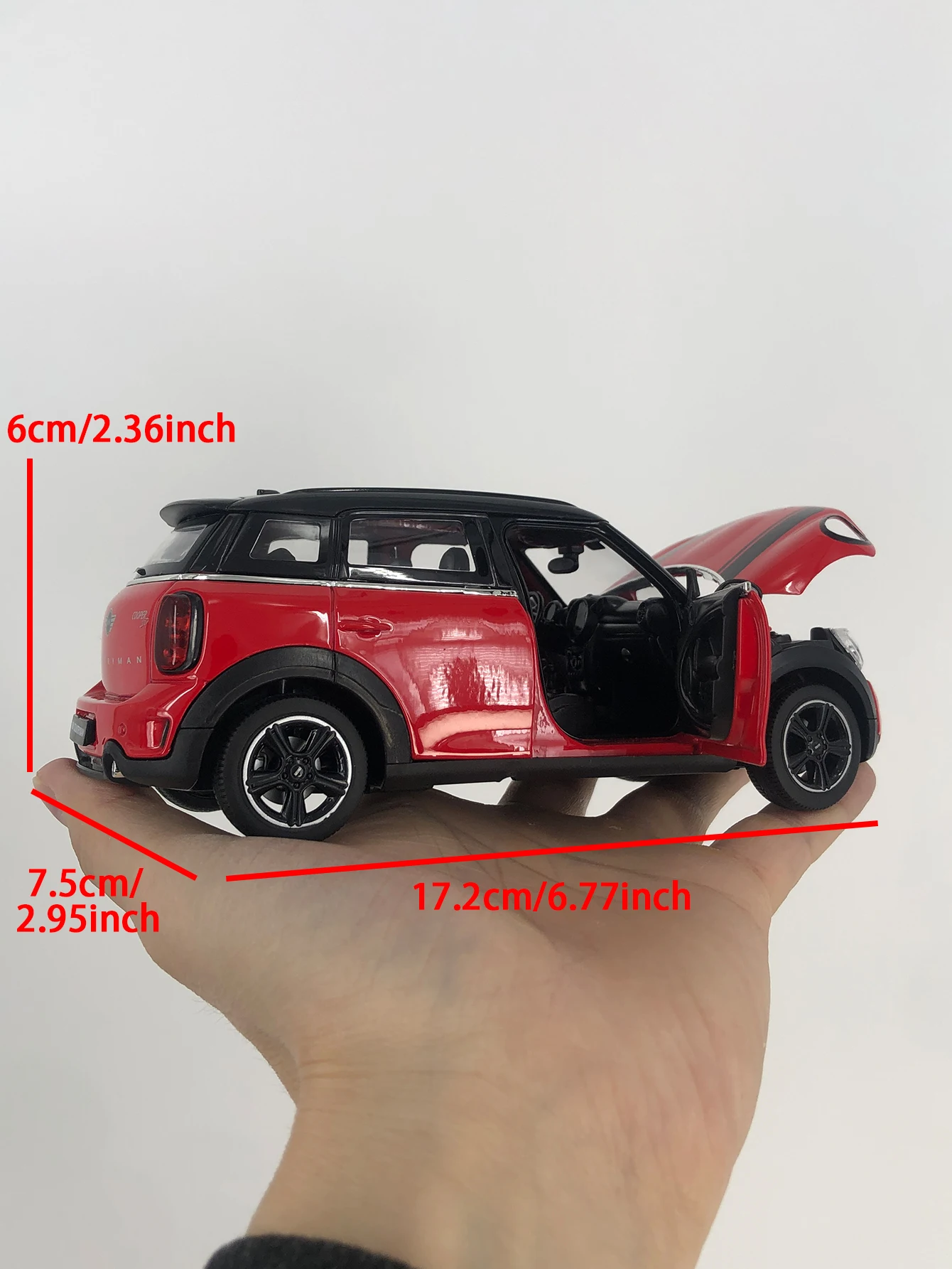 Rastar 1:24 simulation zinc alloy BMW MINI Cooper S Countryman model car, static ornament, metal collectible gift car