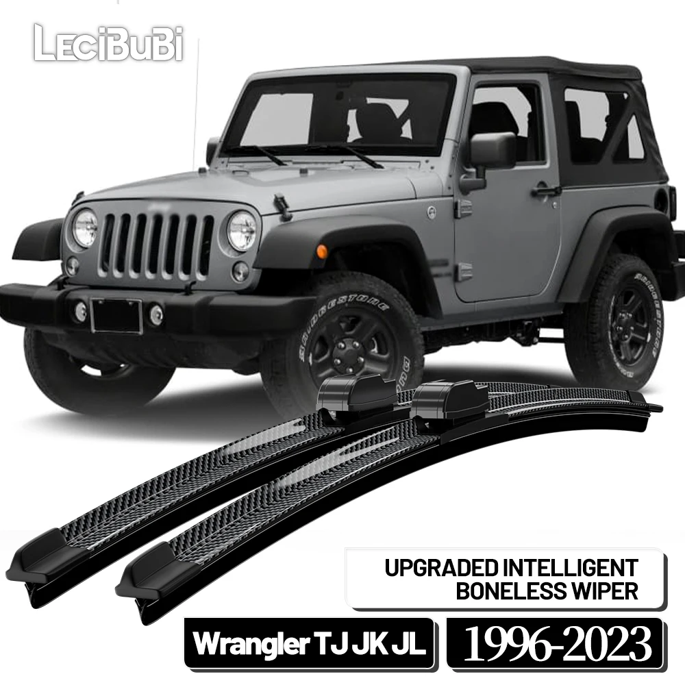 Für Jeep Wrangler TJ JK JL 1996-2023 2009 2010 2017 2018 2019 2 stücke Frontscheibe Wischer Klingen scheibenwischer Carbon Faser