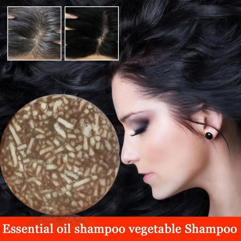 Champú para el cabello con esencia poligonal, jabón orgánico Natural para oscurecer el cabello, limpieza inversa, muestra de viaje