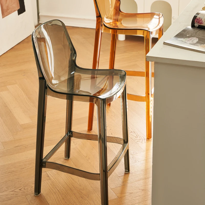 

/Акриловые прозрачные барные стулья, скандинавские современные стулья для отдыха для взрослых, минималистичные табуреты для ожидания, мебель Altos De Cocina