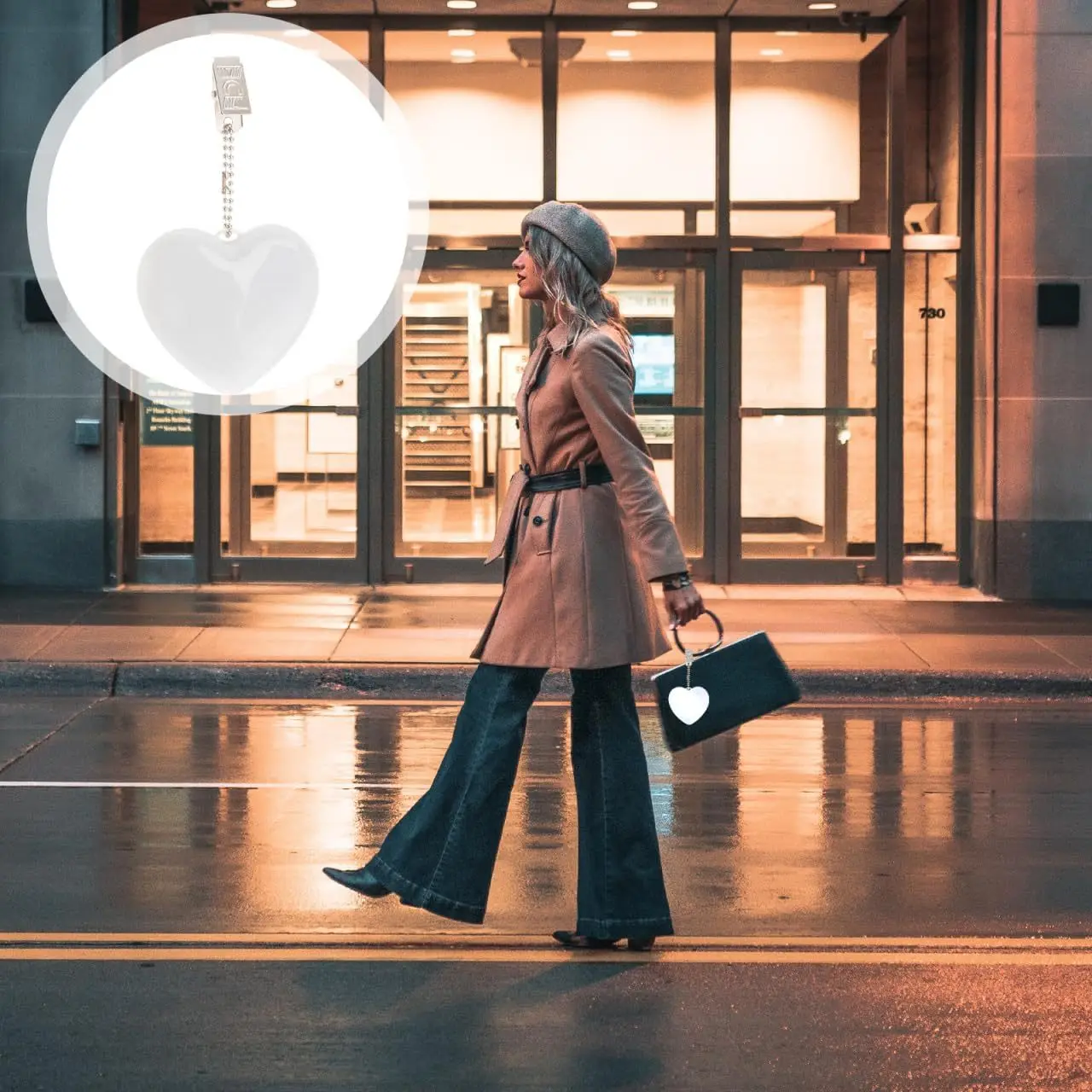 

Portable Handbag Light Lightweight Heart Keychain Light Usb Rechargeable Keychain Intelligent Touch Sensing Led Keychain
