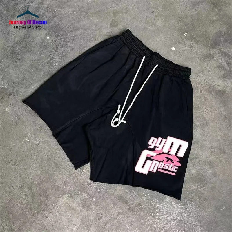 

Trendy Clothing Black RRR123 Washed Drawstring Shorts High Street Vintage Casual Men Women Sports Loose Summer Shorts