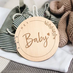Wooden Circular Cover Message Book for Baby Baptism Record Book for Children with 20 White Cards Birthday Signature Guest Books