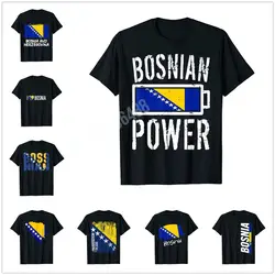 More Design Bosnia & Herzegovina Flag Bosnian Power Battery T-shirts For Men Women T Shirt Hip Hop Tops Cotton Tees