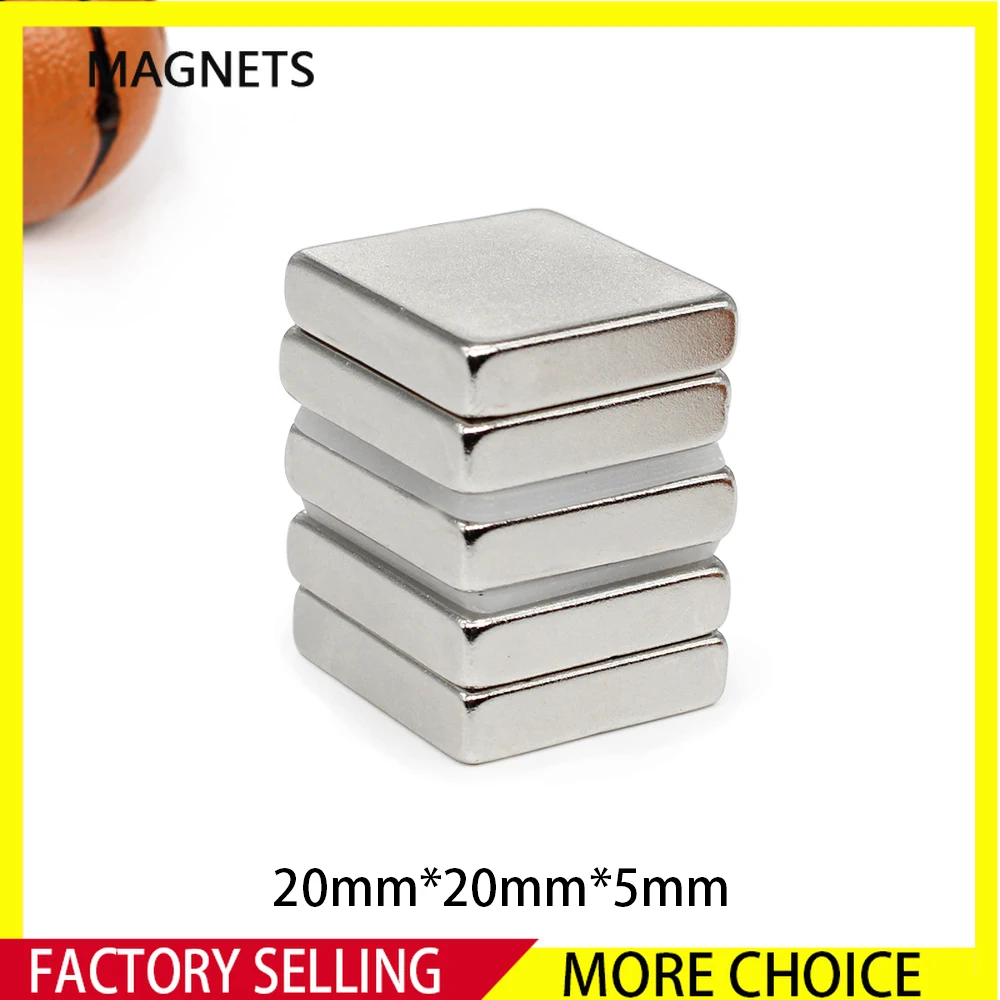 

1/2/5/10/20/30PCS 20x20x5 Block Strong Powerful Magnets 20x20x5mm Permanent Magnet 20X20mm Square Neodymium Magnet 20*20*5