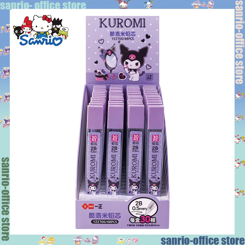 48pcs Sanrio Office Stationery Supplies Wholesale Anime Kuromi Cartoon Lead Core Student 0.5mm Automatic Pencil Replacement Core