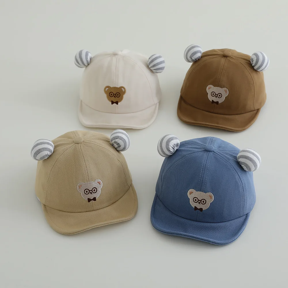 

Baby hat Korean cute little bear soft edge baseball cap infant spring and autumn thin style boys and girls sun visor baseball ca