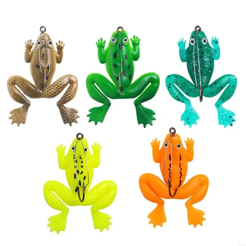 4Pcs Fishing Soft Artificial Lures Large Feet Frogs Lures Double Propellers Legs