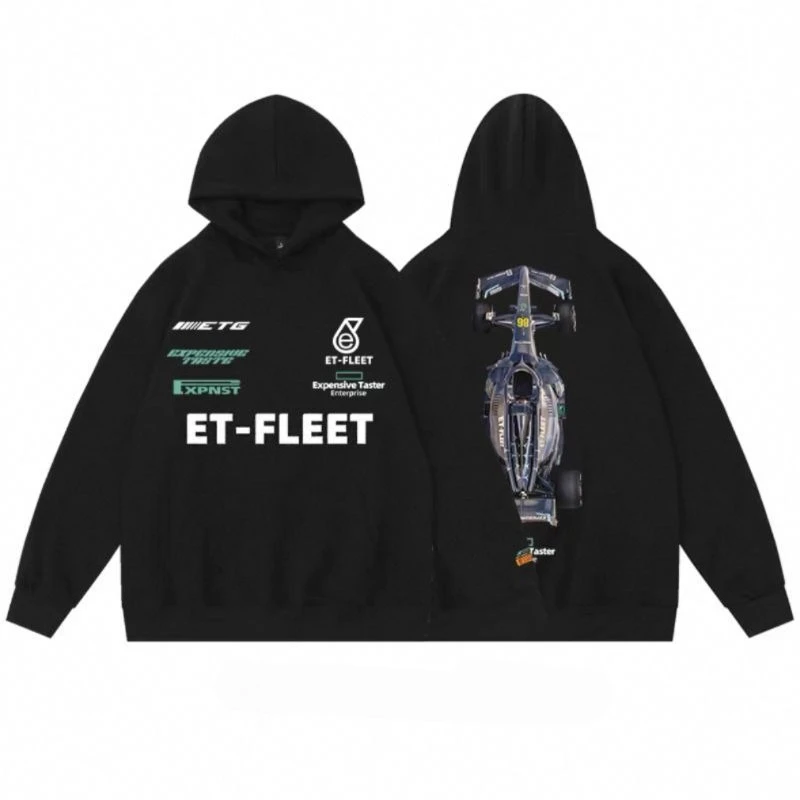Formula Racing Series Loose Hooded Sweater Jacket Casual Autumn and Winter Long Sleeve American Men's and Women's Casual Hoodie