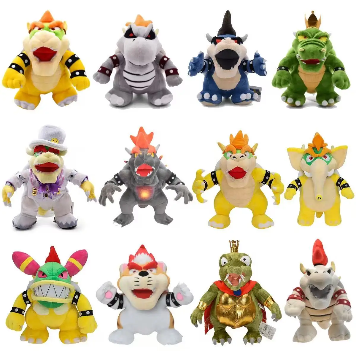 Super Mario Bowser Plush Toy 25cm Super Soft Sitting/Standing Stuffed Animal King Koopa Villain Figure Ideal Game-Themed Gift
