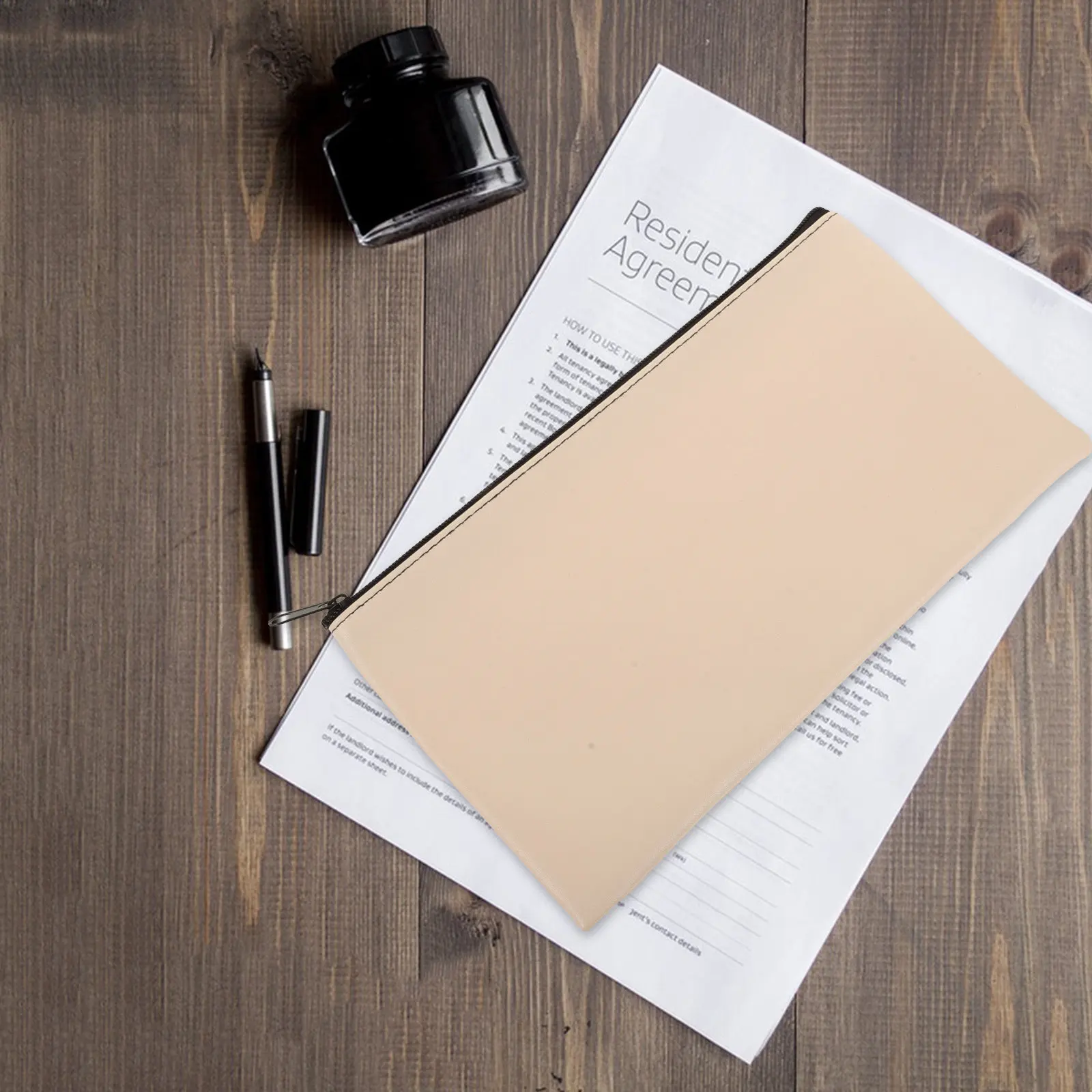 

2Pcs Money Bag Style Receipt Holder Pouch for Cash and Documents Secure Zipper Compartment Multi Function for Workers