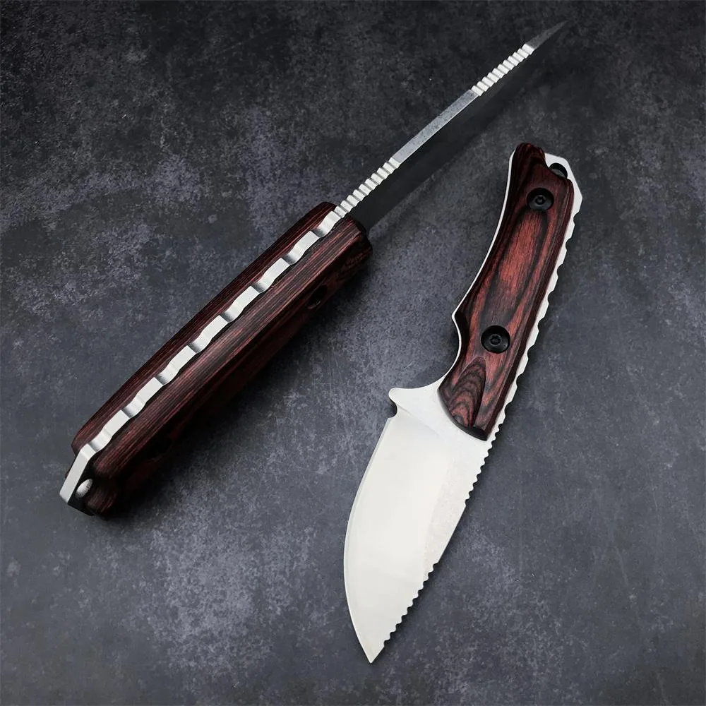 High Hardness Portable 15002 15017 Durable Fixed Knife 8Cr13Mov Blade Stable Wood Handle Outdoor Jungle Hiking Knives