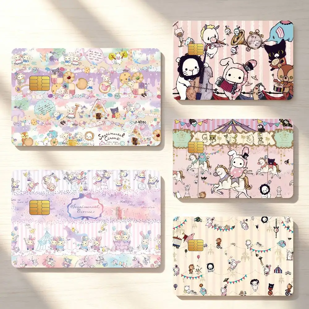 Cartoon S-Sentimental C-Circus Cute Credit Card Skin Stickers For Bank Bus Metro Cards Waterproof Anti-Scratch Gift 4PCS