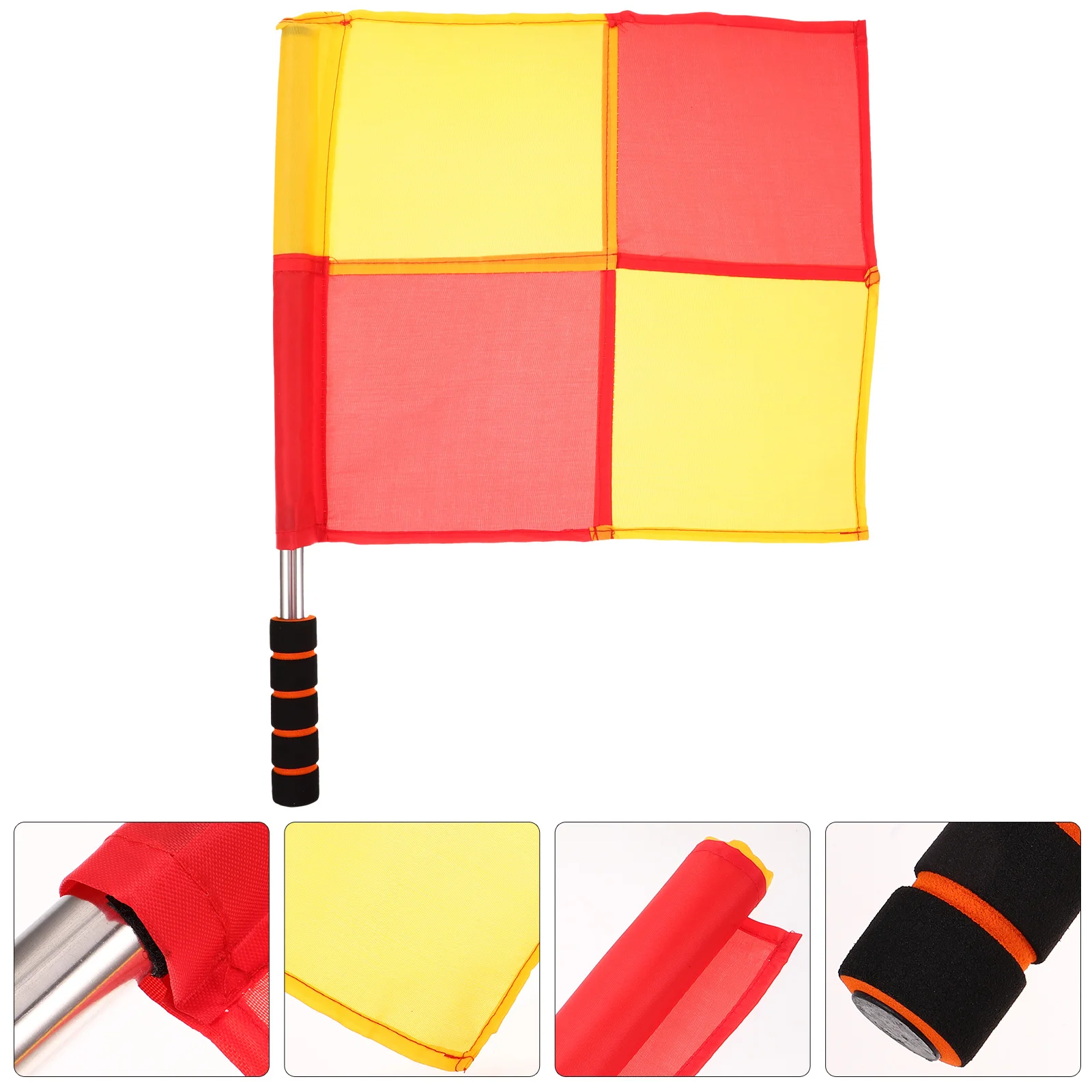 

2Pcs Signal Racing Flag Match Signal Flags Hand Flags Stainless Steel Handle Polyester Material