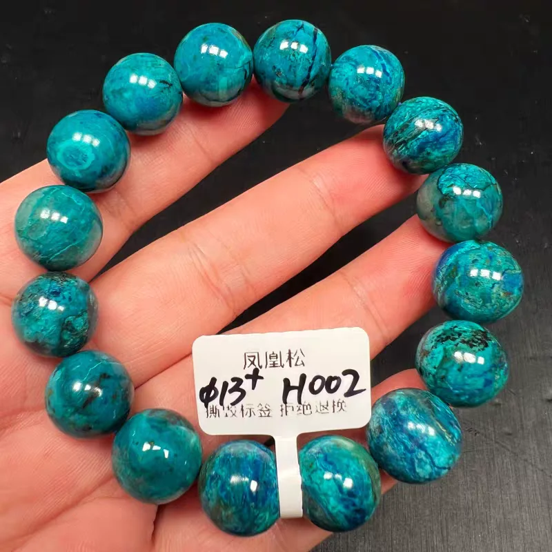 

Natural Blue Malachite Azurite Bracelet Beads Woman Men Green Azurite Fashion Rare Stone AAAAAA