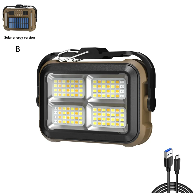 Noodlamp op zonne-energie Opladen Buiten Ultralange camping Camping Nachtmarktkraampjes Tent Huisverlichting Lange batterijduur