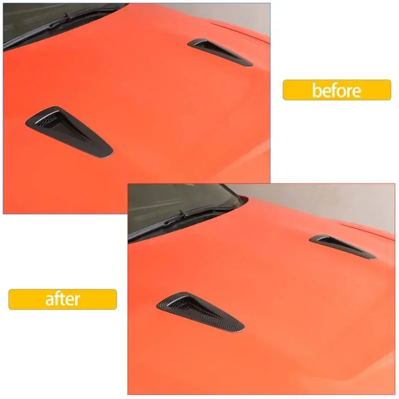 

For 2008-2016 Nissan GTR R35 real carbon fiber car front hood air outlet decorative cover sticker car exterior accessories