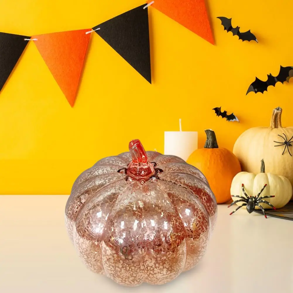 أضواء اليقطين التي يتم التحكم فيها بالمؤقت، أضواء اليقطين التي تعمل بالبطارية، فانوس اليقطين الزجاجي الآلي مع مؤقت لجميع القديسين #2