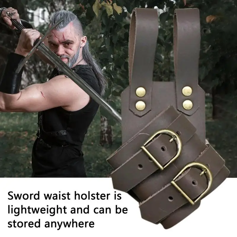 Medieval Sword Belt Waist Sheath Scabbard Frog Holder Adult Men Larp Knight Costume Rapier Ring Belt Holster