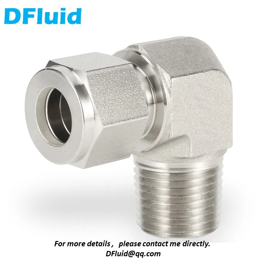 316 Stainless Steel Double Ferrule Compression Connector Male NPT BSPT ELBOW 1/8 1/4 3/8 1/2 6 8mm Pipe Fitting replace Swagelok