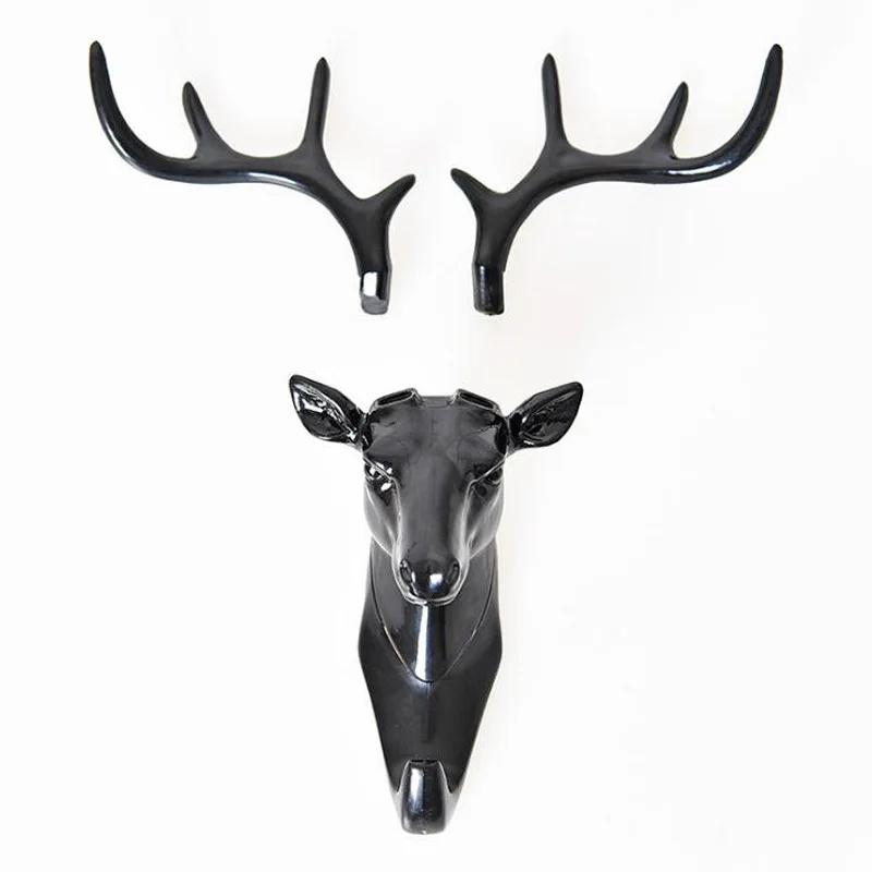 Animal Modeling Hooks Creative Vintage Wall Hanging Hook Hanging Clothes Hat Scarf Key Deer Horns Hanger Rack Walls Decoration