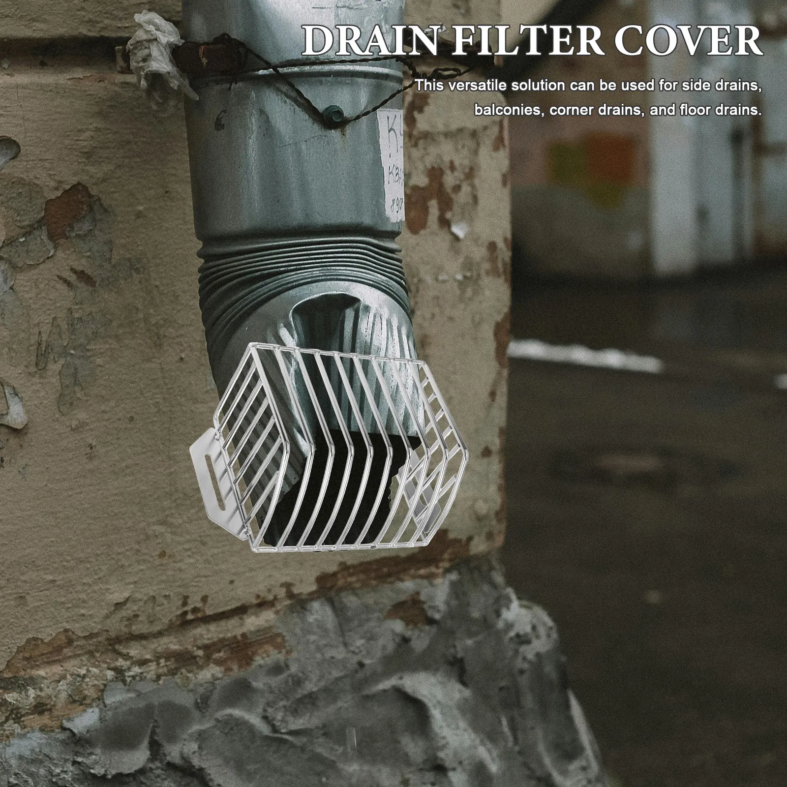 Stainless Steel Corner Floor Drain Grate for Balcony Kitchen Bathroom – Angled Side Drainage Cover