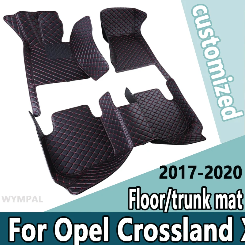 Car Floor Mats For Opel Crossland X 2017-2020 DropShipping Center Interior Accessories 100% Fit Leather Carpets Rugs Foot Pads