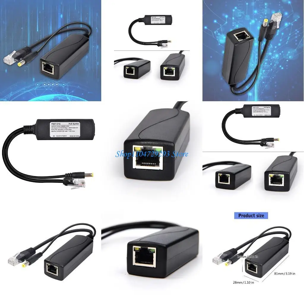 

Y2GD Gigabit POE Splitter DC5.5x2.1 Interfaces 30W Power Supply for Networking Device