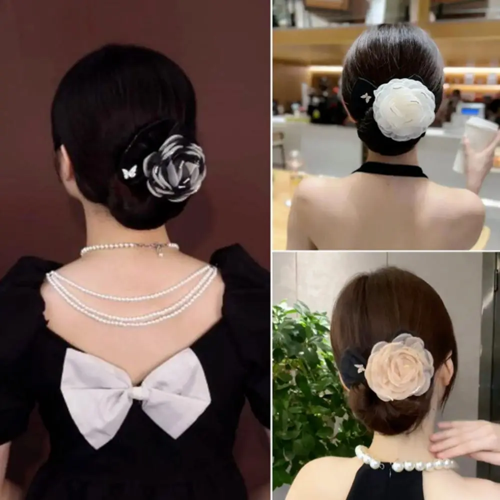 Cloth Hair Bun Maker Elegant Non-slip Hair Styling Tool Twist Hairstyle Bun Flexible Flower Hair Clip Women Girls