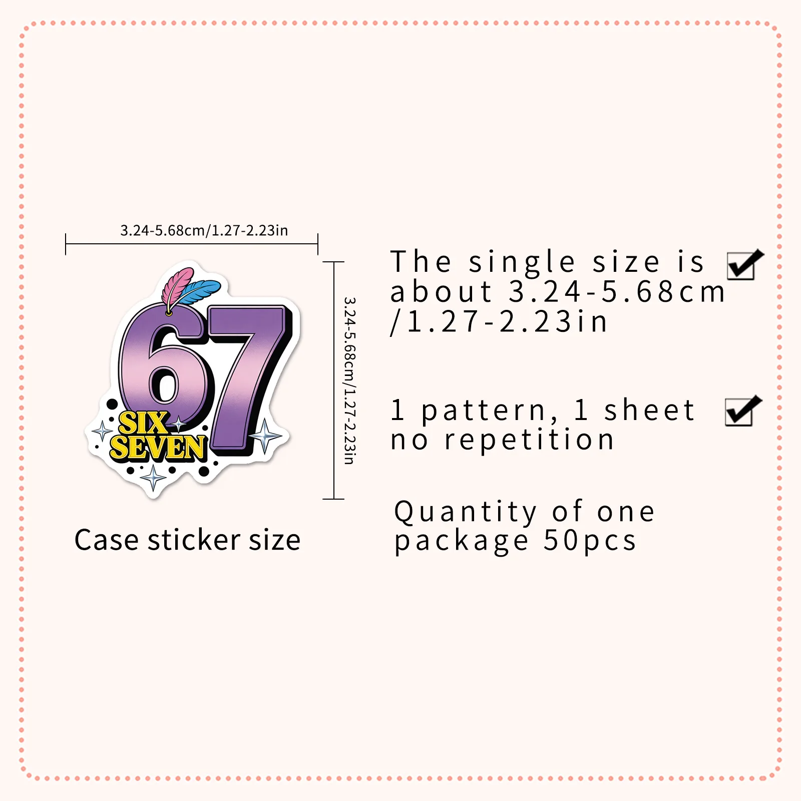 50PCS Six Seven Boys Meme Stickers Pack Trendy Cute Funny Cartoon Number 67 Stickers for Laptop Phone Notebook Water Bottle image 6