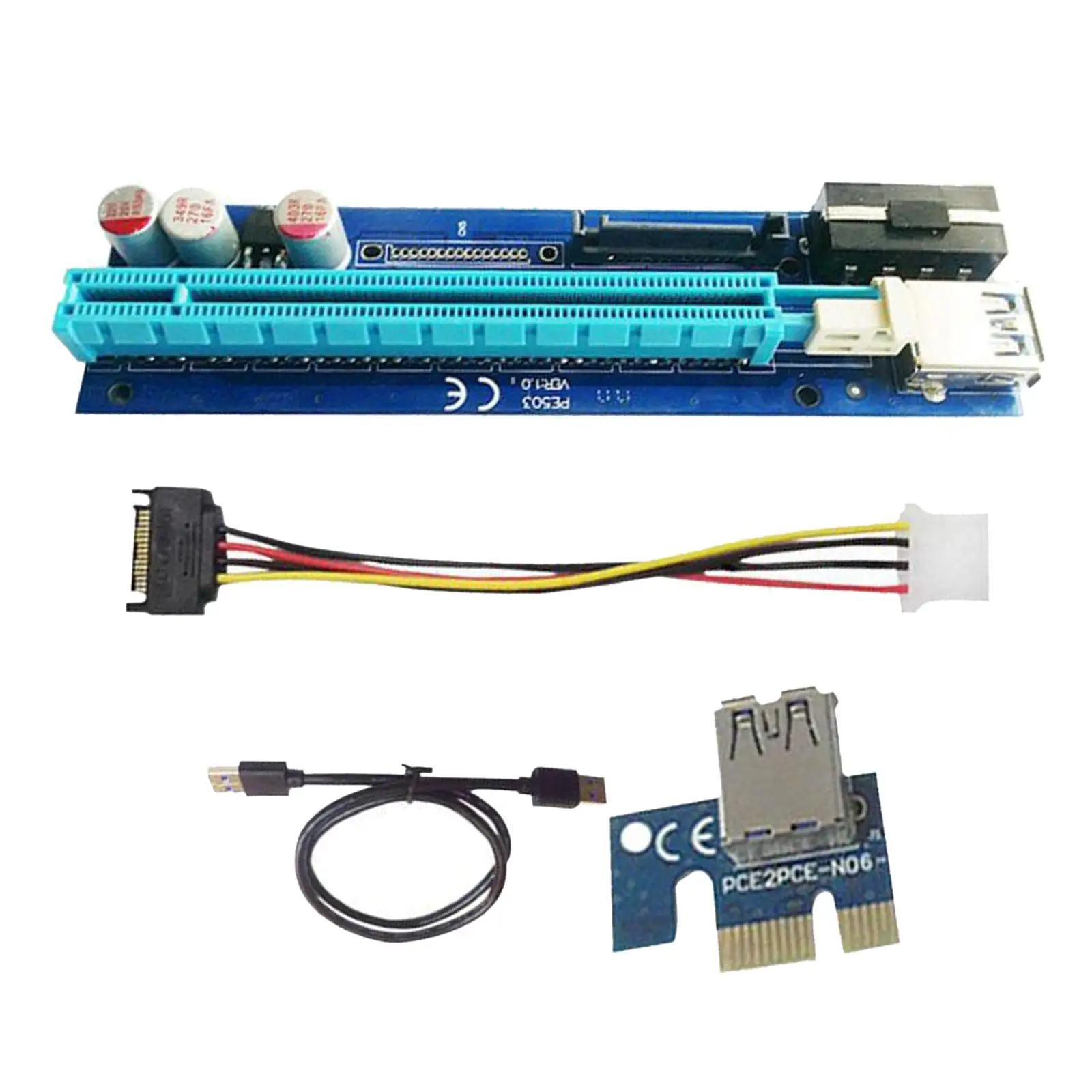 PE503 PCI-E GPU Riser Card 4PIN+ Адаптер питания для биткойн-майнера