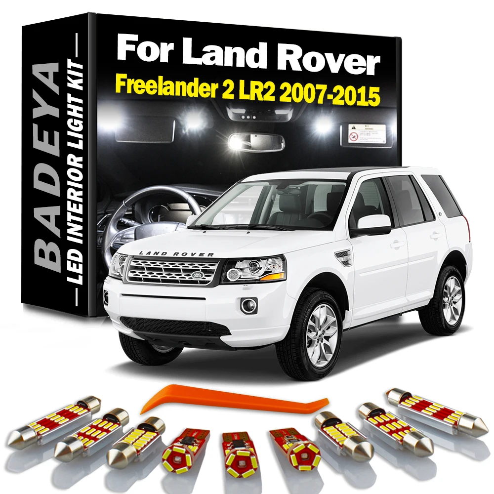 BADEYA 13Pcs For Land Rover Freelander 2 LR2 2007- 2011 2012 2013 2014 2015 Car Bulbs No Error LED Interior Indoor Map Light Kit