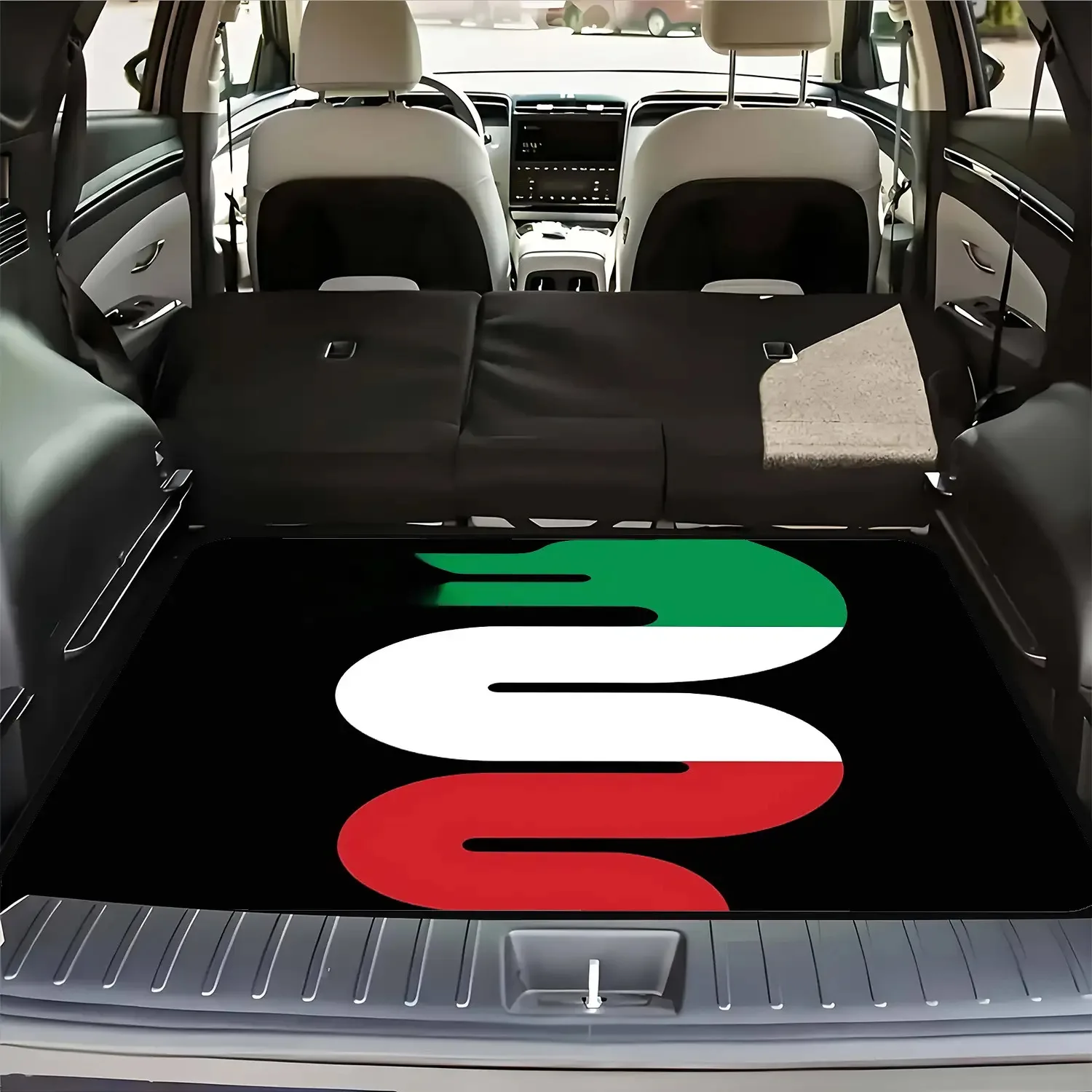 1pc Compatible For ALFA ROMEO Car Trunk Mat With Snake Print - Fit Dustproof Easy-Clean Trunk Liner, Stylish Interior Accessory