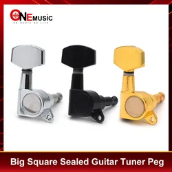 Big Square Sealed Guitar Tuning Pegs Keys Tuners Machine Heads for Electric Guitar Black/Gold/Chrome