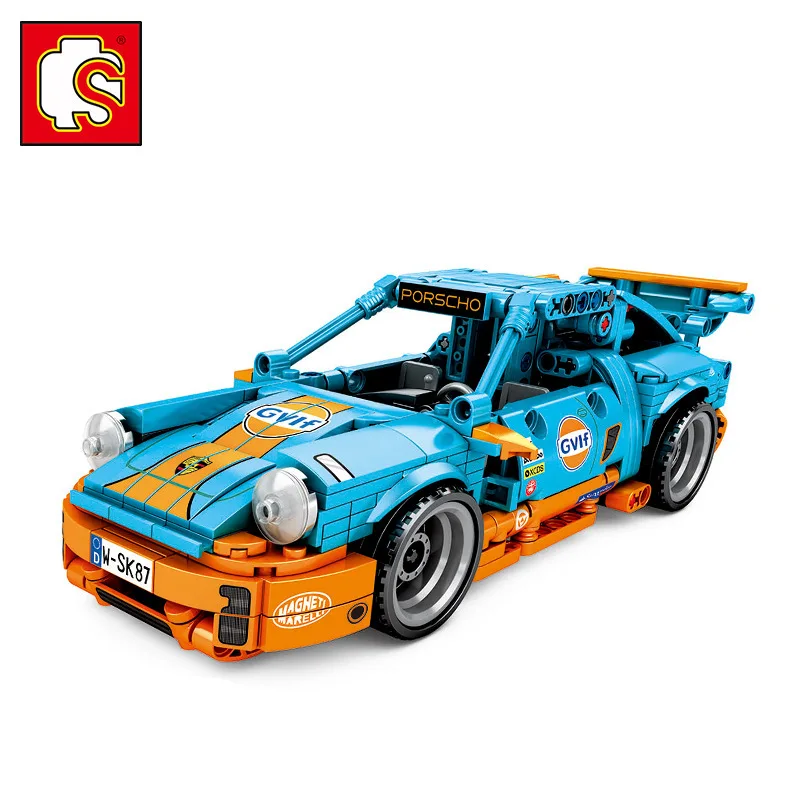 

517pcs Porsche Pull Back Car (Porscho) the mechanical series building block 701502 Bricks For Children