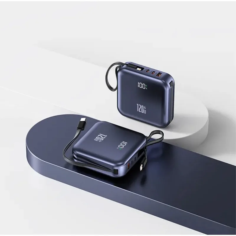 20000mAh New Portable with Built-in Cable Ultra-thin Compact and Portable Power Bank