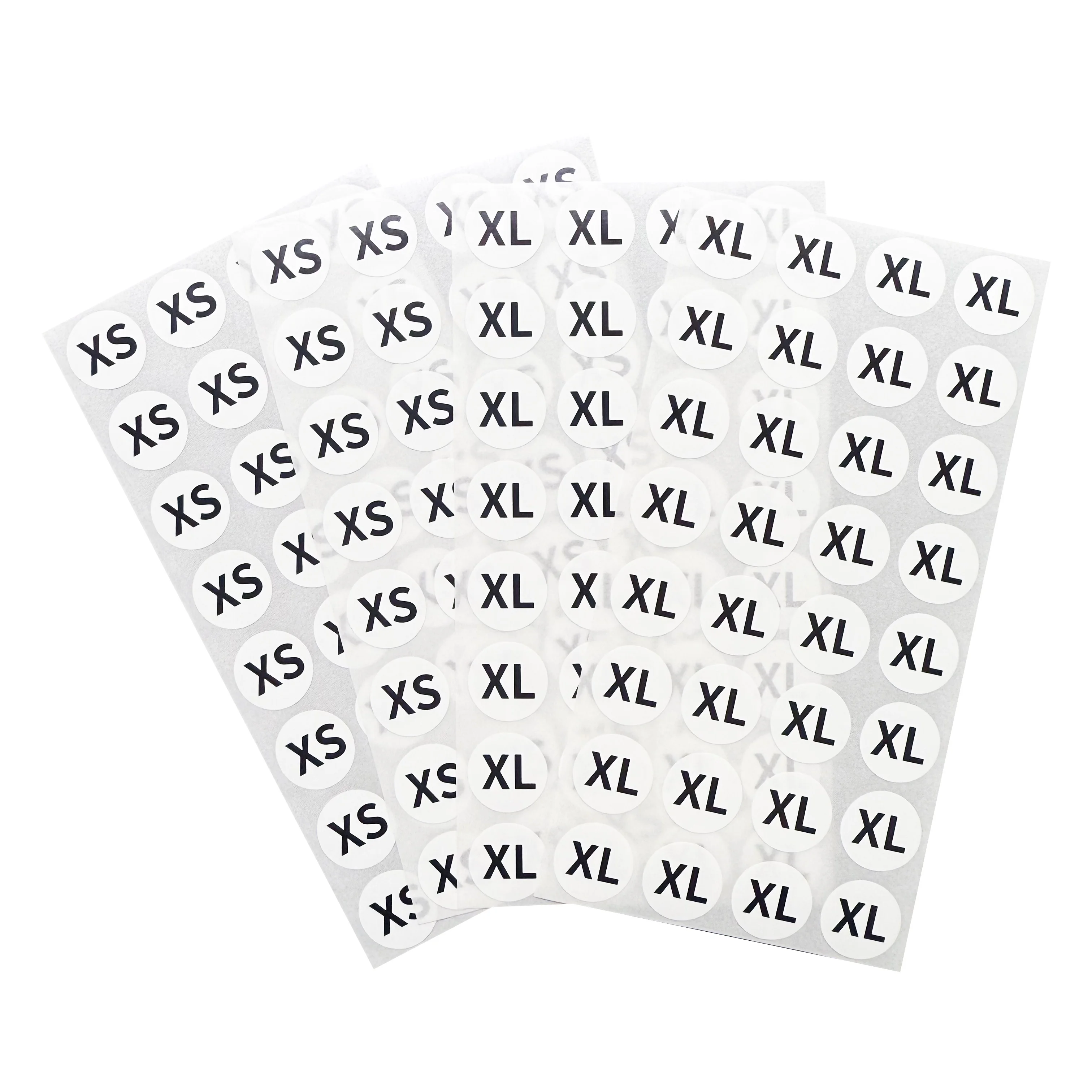 300pcs 15mm S M L XL clothing size classification stickers factory clothing specification labels custom text waterproof stickers