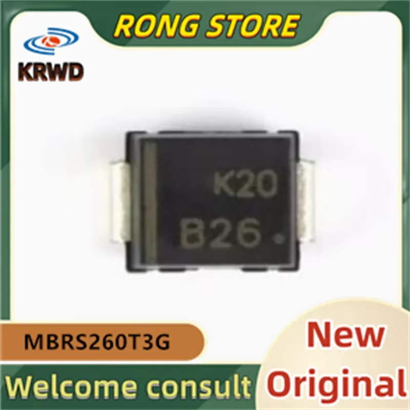 (10PCS) B26 826 New and Original Chip IC MBRS260T3G MBRS260T3 SMB 60V/2A