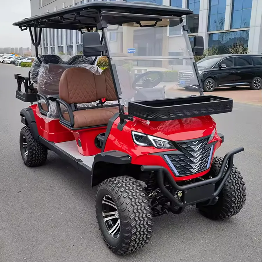 Golf Cart with Solar Panel 2+2 Seats Electric Scooter 72V 60V 48V Utility Vehicle Off-Road Cart Factory Direct