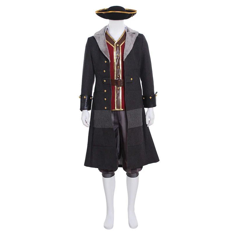 Kingdom Cosplay Sora Costume Men's Jacket Top Pants Pirate Suit with Hat Halloween Carnival Party Outfit