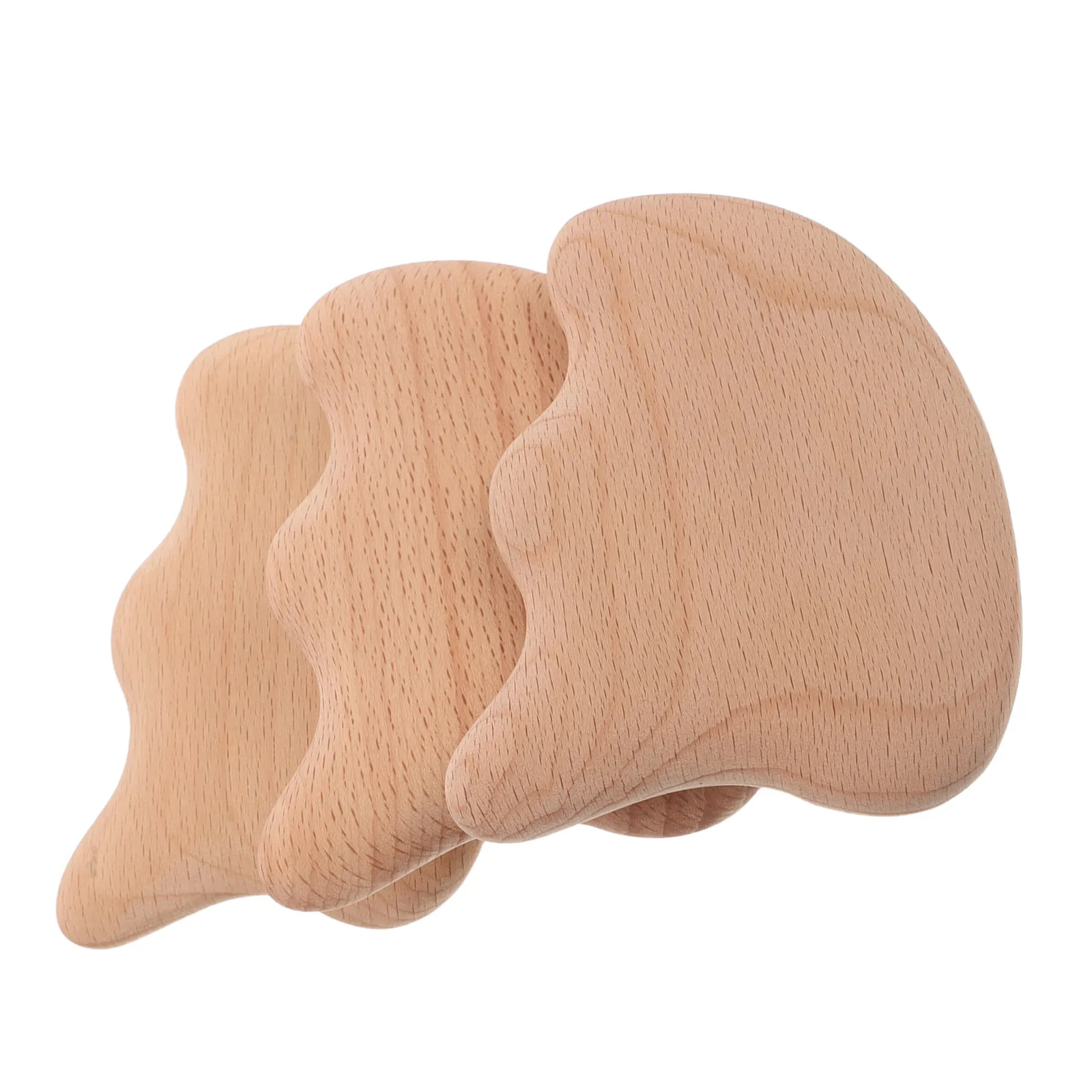 

3Pcs Wooden Gua Sha Board for Body Face Meridian Therapy Ergonomic Portable Scraping Massage Tool Natural
