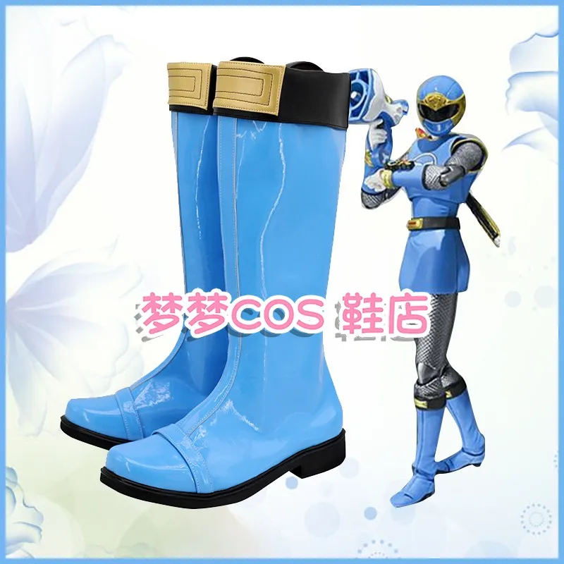 Buty do cosplayu Ninpu Sentai Hurricaneger Nanami Nono HurricaneBlue, niebieskie buty