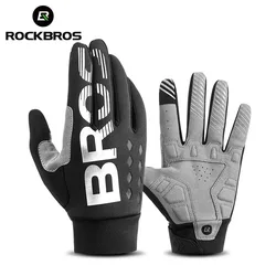 Luvas Térmicas Impermeáveis de Ciclismo ROCKBROS, MTB, Bicicleta, Moto, Equipamento Desportivo, Quente, Inverno, Outono