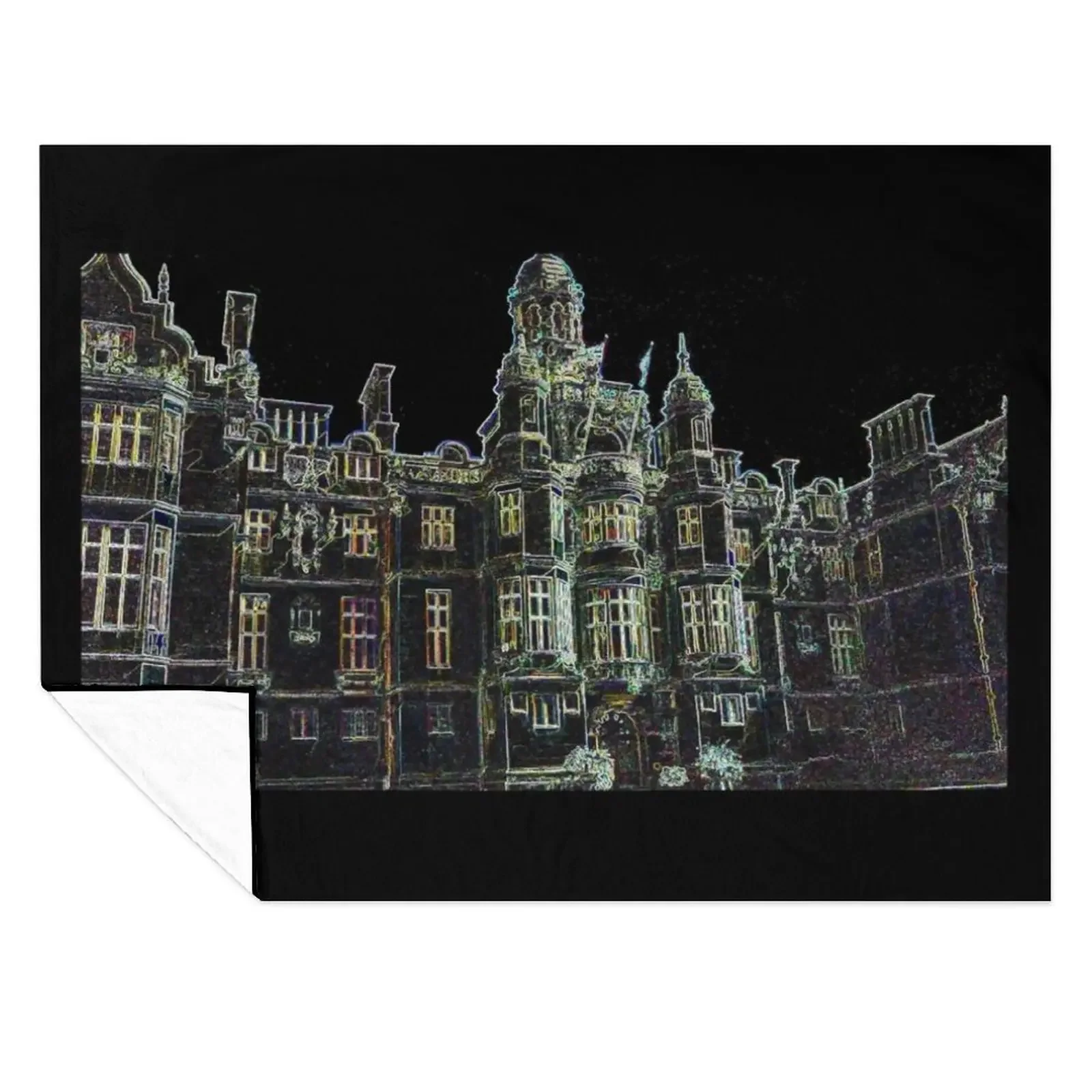 

Harlaxton Manor in black Throw Blanket bed plaid Luxury Throw manga Bed Fashionable Blankets