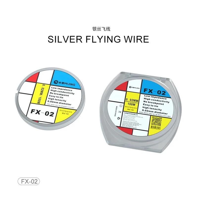 

FX-02 Silver Wire Flywire 0.02mm Wiring PCB Motherboard Apple Android Phone Repair Wire Solder Pad