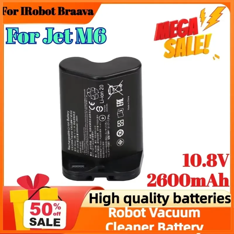 10.8V 2600mAh Replacement Battery for IRobot Braava Jet M6 Battery Robot Vacuum Cleaner Battery
