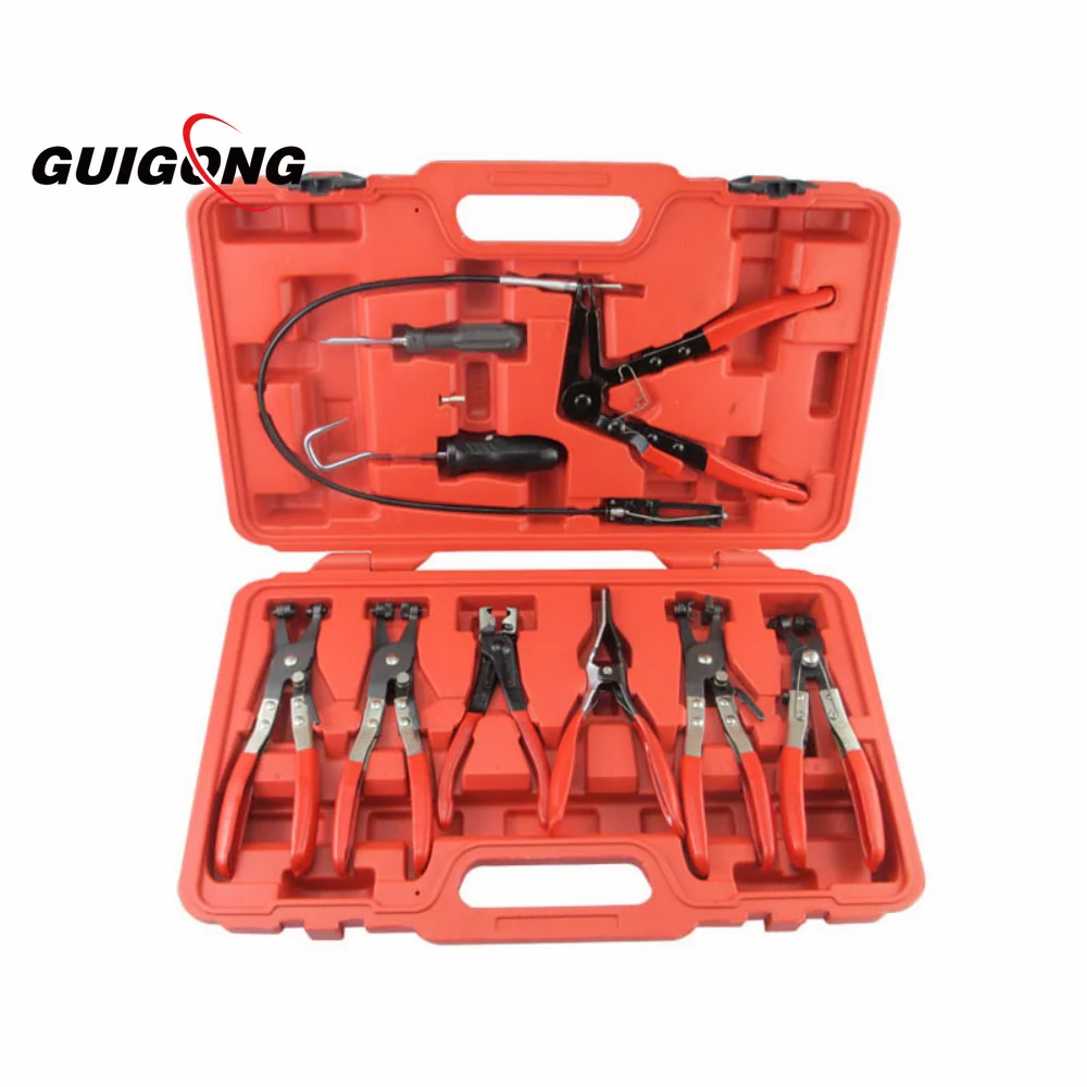 GUIGONG Universal Car Hose Clamp Plier Kit Water Pipe Fuel Coolant Spring Bundle Oil Seal Removal Repair Tools
