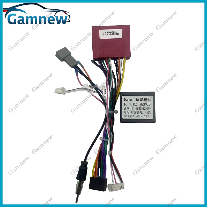 16Pin Car Head Unit Harness Power Adapter Cable With Canbus For Mazda 3 5 6 8 CX-7 CX-9 Android Harness Connector Socket